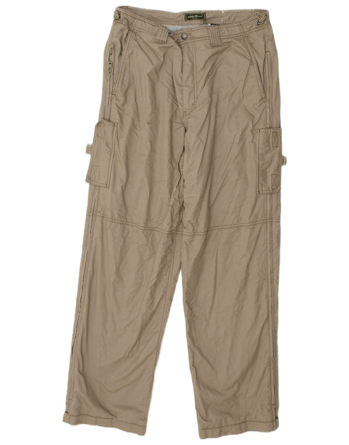 Eddie Bauer Herre Straight Cargo Bukser W33 L32 Beige Bomuld