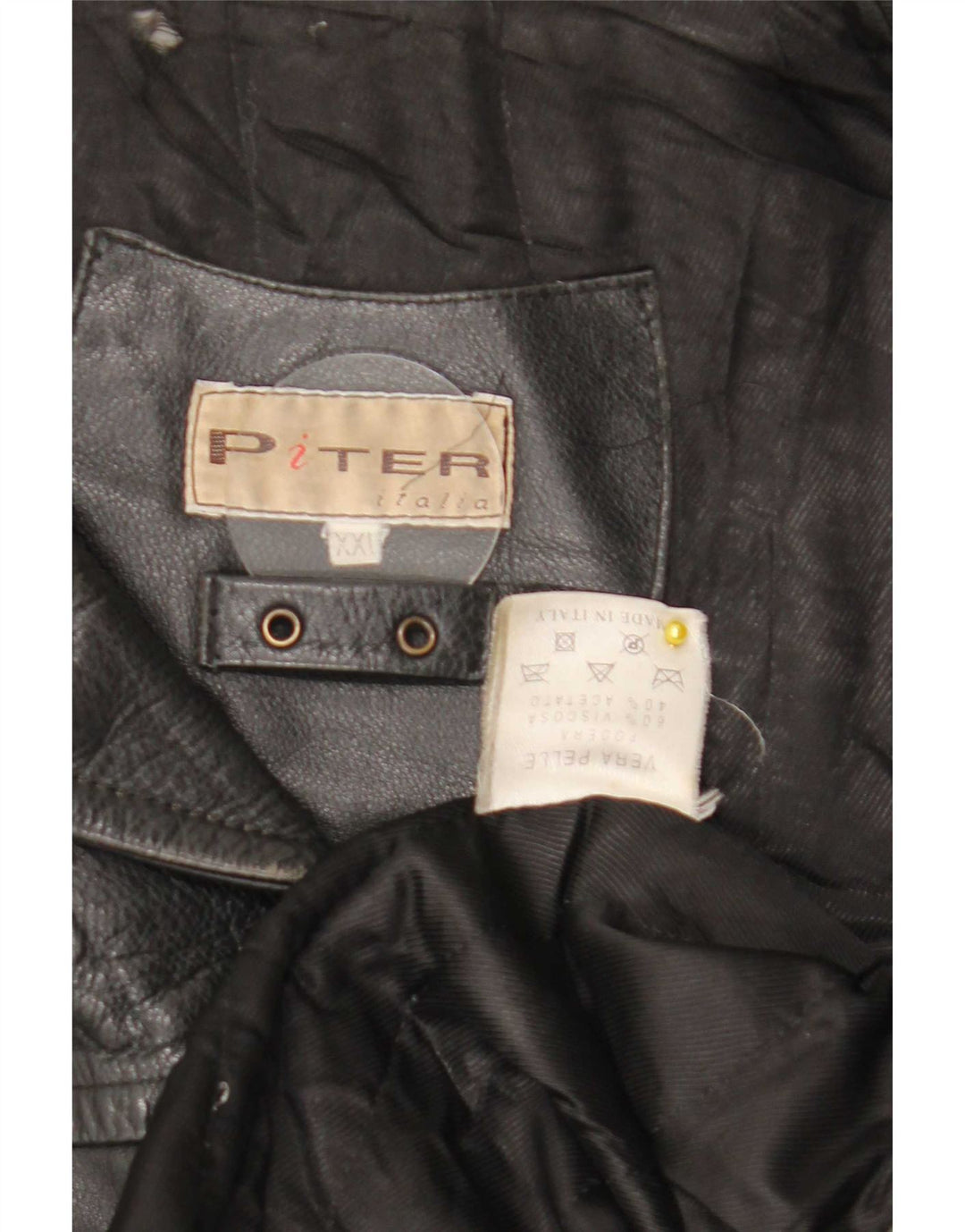 Vintage herre læderjakke UK 44 2XL Sort