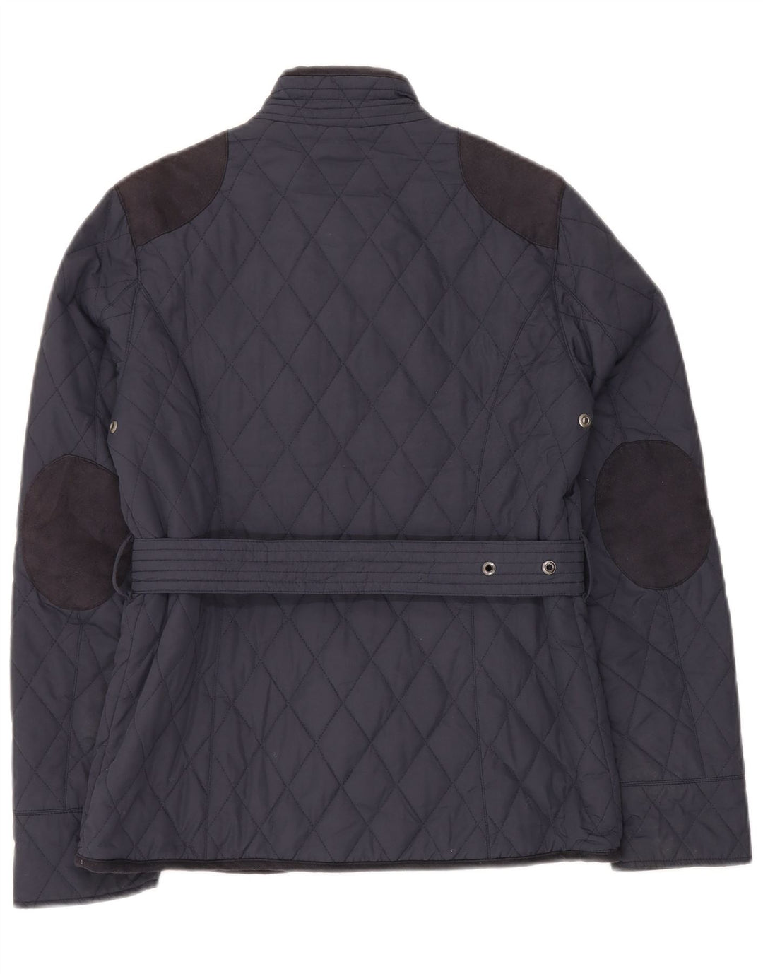 CREW TØJ Dame skræddersyet pasform quiltet jakke UK 8 Small Navy Blue