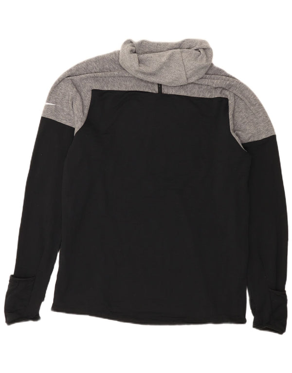 Nike Herre Therma-Fit Roll Neck Top Langærmet Medium Sort Colourblock