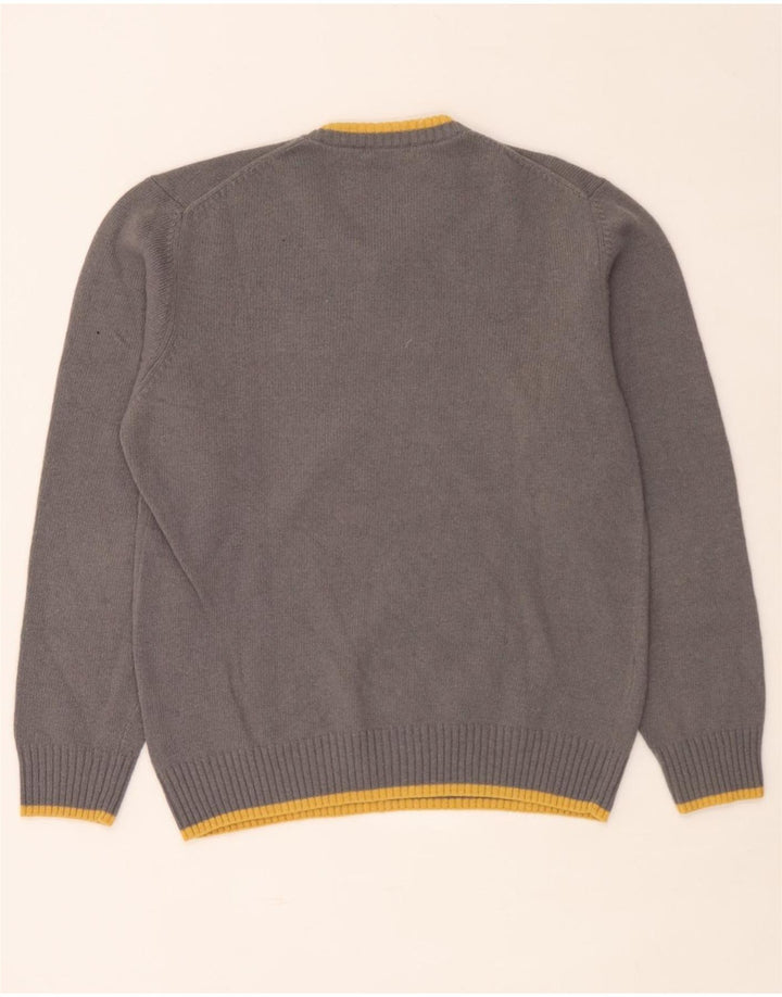 Sergio Tacchini Herre V-hals sweater Stor grå stribet uld