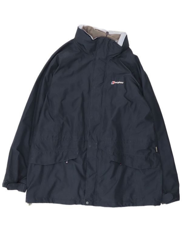 Berghaus Regnjakke med hætte til kvinder UK 20 2XL Navy Blue Polyester