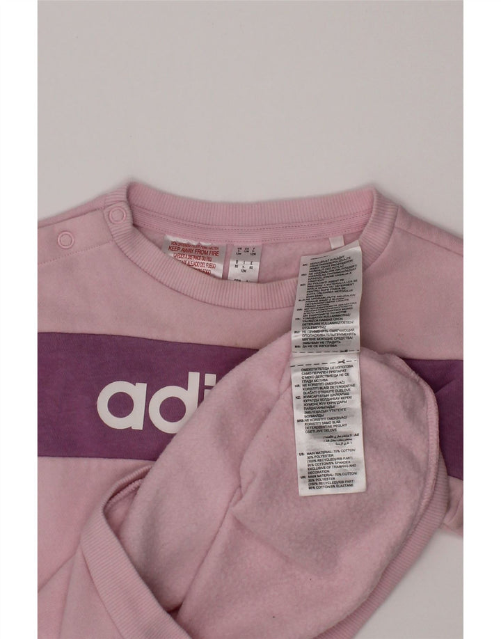 ADIDAS grafisk sweatshirt til babypiger 9-12 måneder Pink Colourblock