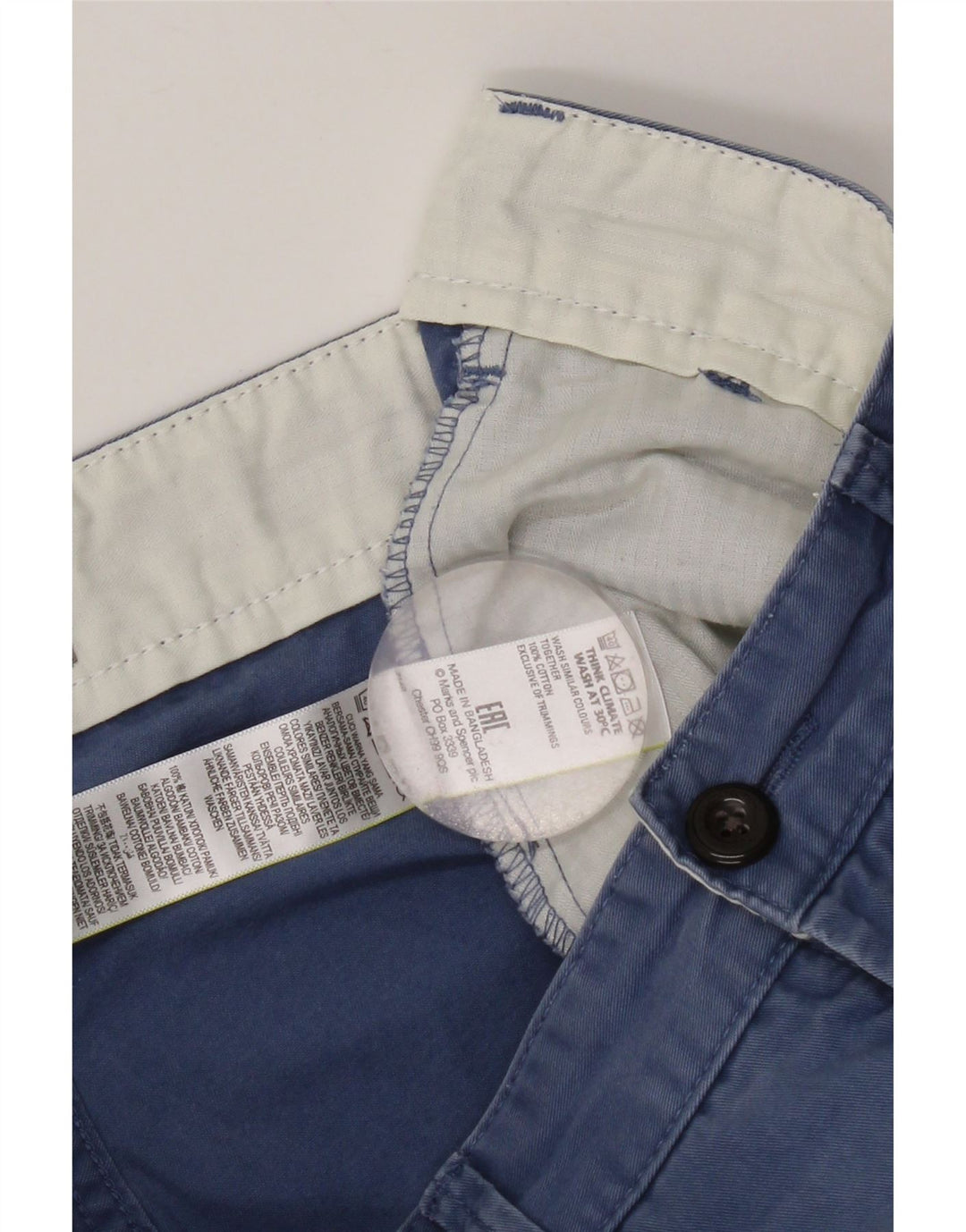 Marks & Spencer Herre Chino Shorts W30 Medium Marineblå Bomuld