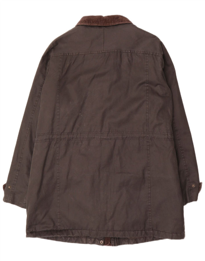 Fat Face Dame Vokset Bomuld Overfrakke UK 12 Medium Sort