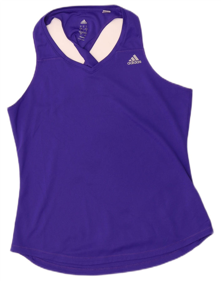 ADIDAS Dame Climalite Vest Top UK 16/18 Large Purple Polyester