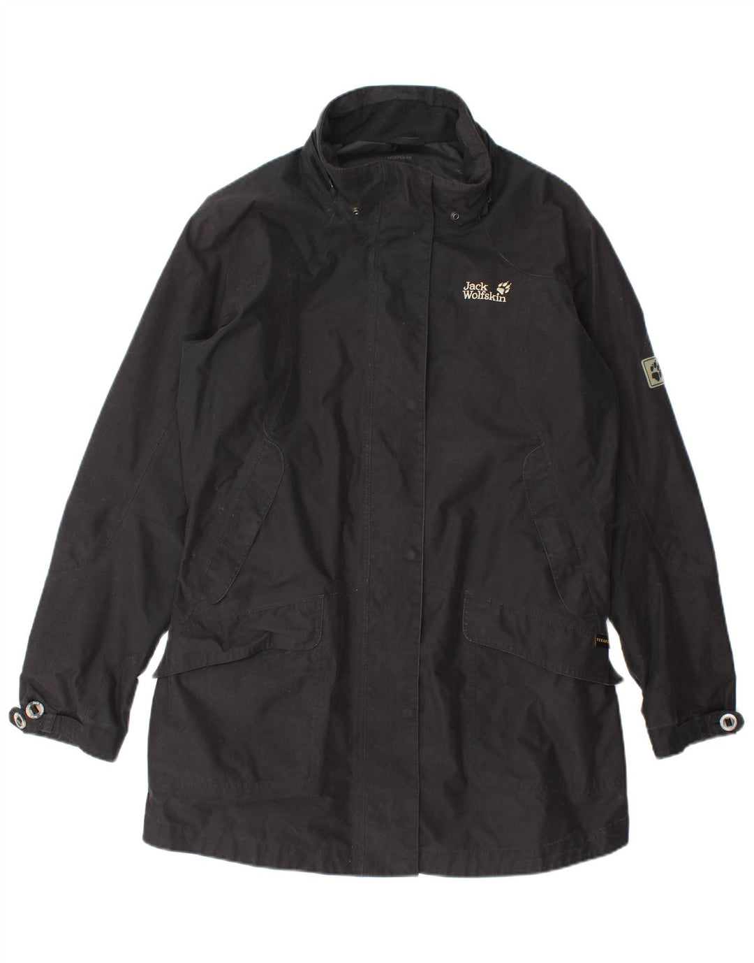 Jack Wolfskin Womens Windbreaker Coat UK 18/20 XL Sort Polyester