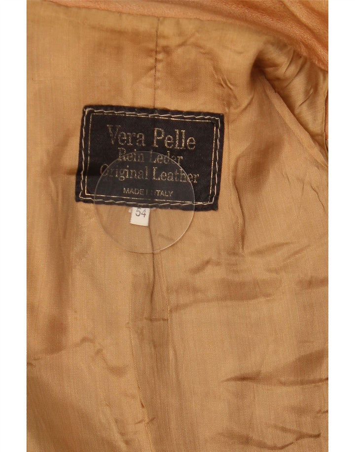 Vintage herre læderjakke IT 54 2XL brunt læder