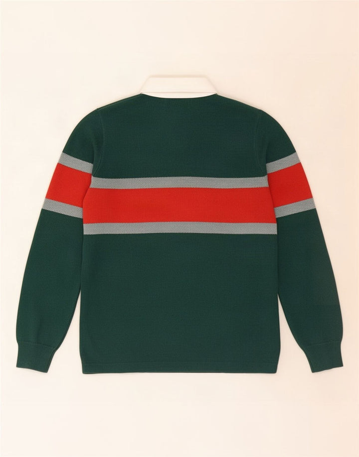 Marks & Spencer Herre Polo Neck Jumper Sweater Small Green Colourblock