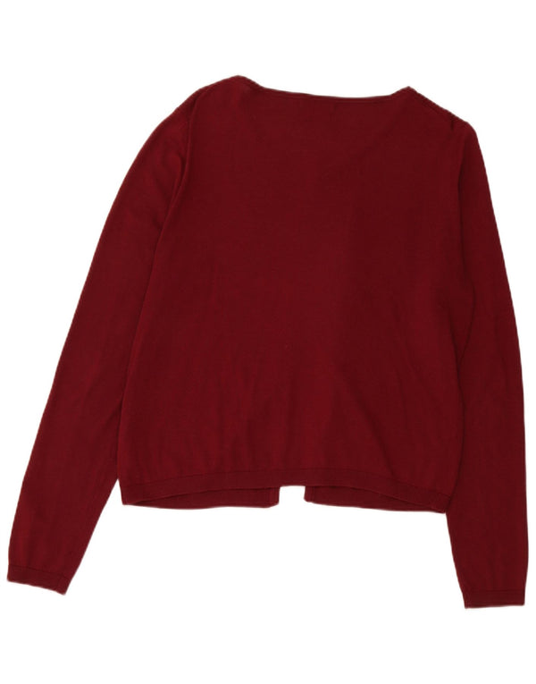 Massimo Dutti Dame Bolero Jumper UK 14 Medium Burgundy Silke