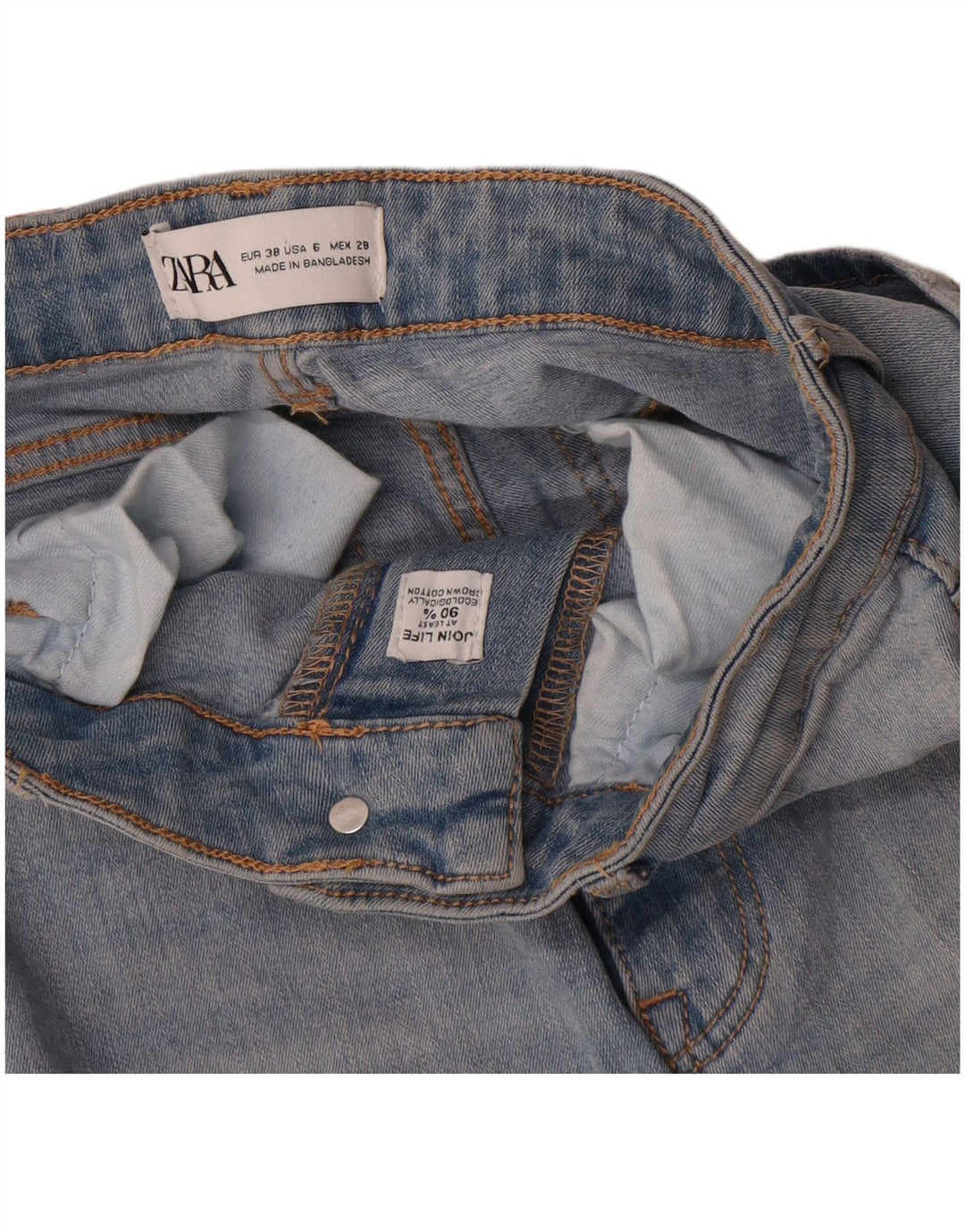 Zara Dame Slim Jeans EU 38 Small W28 L26 Blå Bomuld