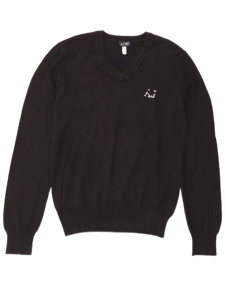 Armani Jeans Dame V-hals sweater EU 46 XL Sort
