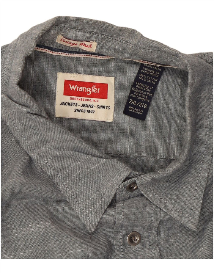 WRANGLER Herreskjorte 2XL Grå Flecked Bomuld