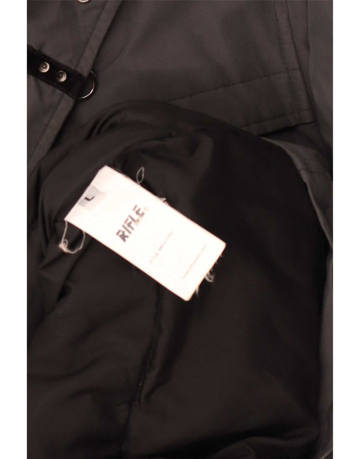 Rifle Herre Parka Jacket UK 40 Stor Grå Bomuld