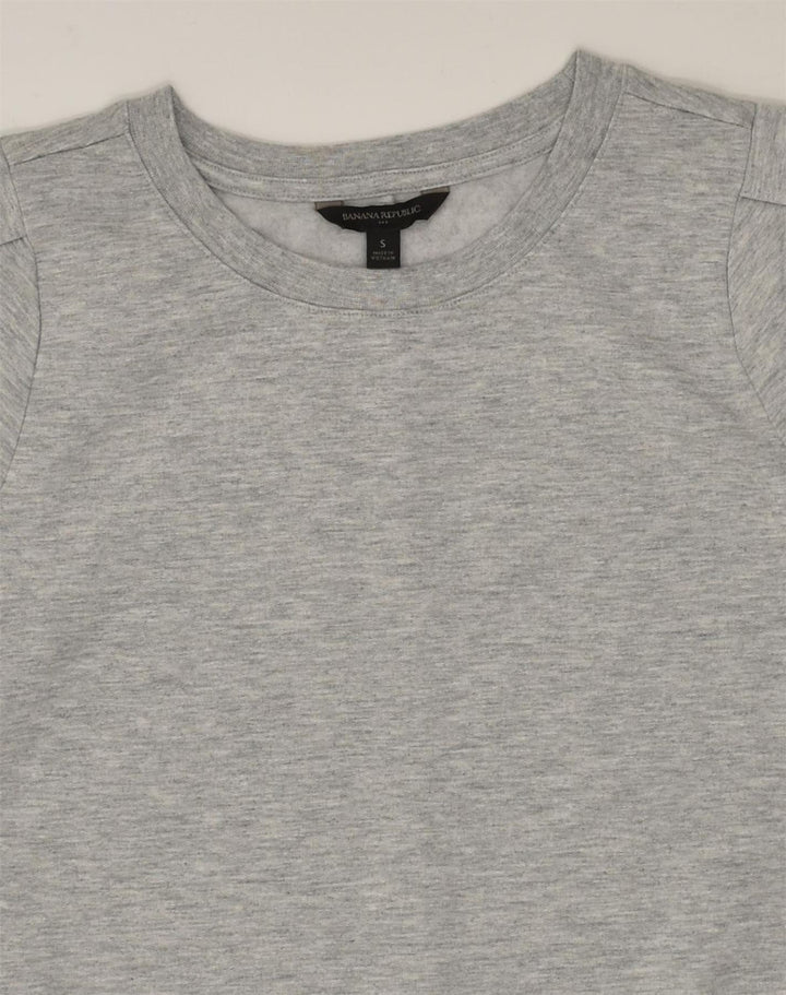 BANANA REPUBLIC Womens Sweatshirt Jumper UK 10 Small Grey Polyester | Vintage Banana Republic | Thrift | Second-Hand Banana Republic | Used Clothing | Messina Hembry 