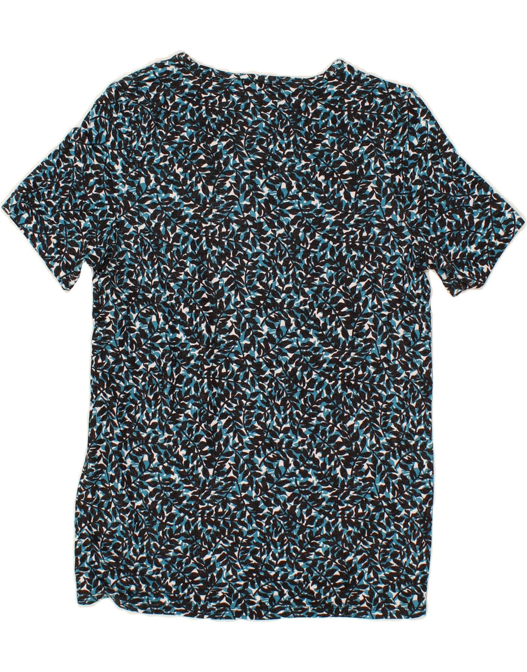 MICHAEL KORS Womens Abstract Pattern Graphic T-Shirt Top UK 12 Medium Blue Vintage Michael Kors and Second-Hand Michael Kors from Messina Hembry 