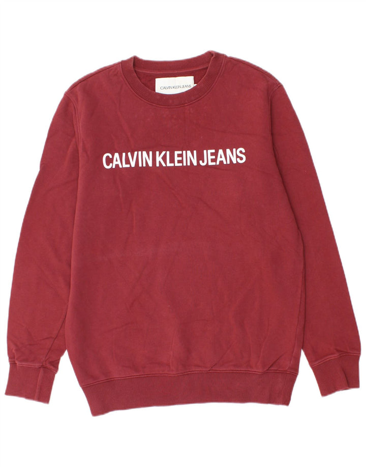 CALVIN KLEIN JEANS Grafisk sweatshirt til mænd Lille Bourgogne bomuld