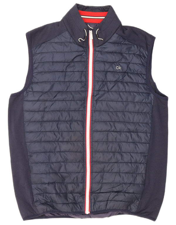 CALVIN KLEIN Polstret Gilet til mænd UK 42 XL Navyblå polyester