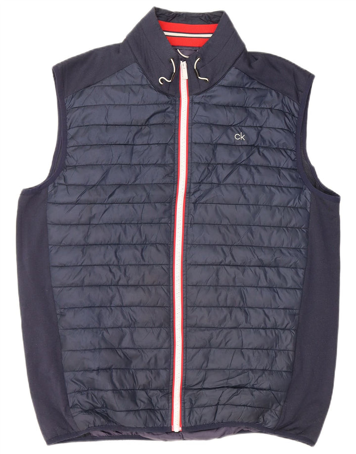 CALVIN KLEIN Polstret Gilet til mænd UK 42 XL Navyblå polyester