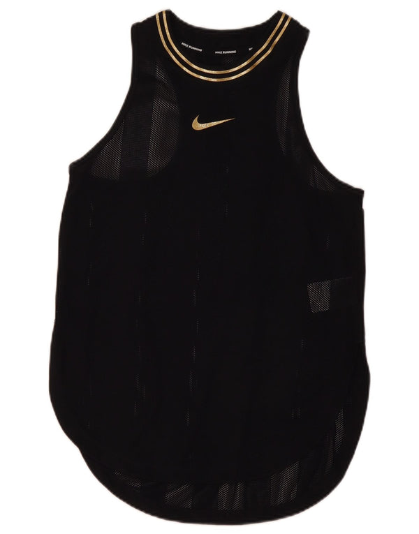 Nike Dame Dri Fit Vest Top UK 10 Small Black Nylon