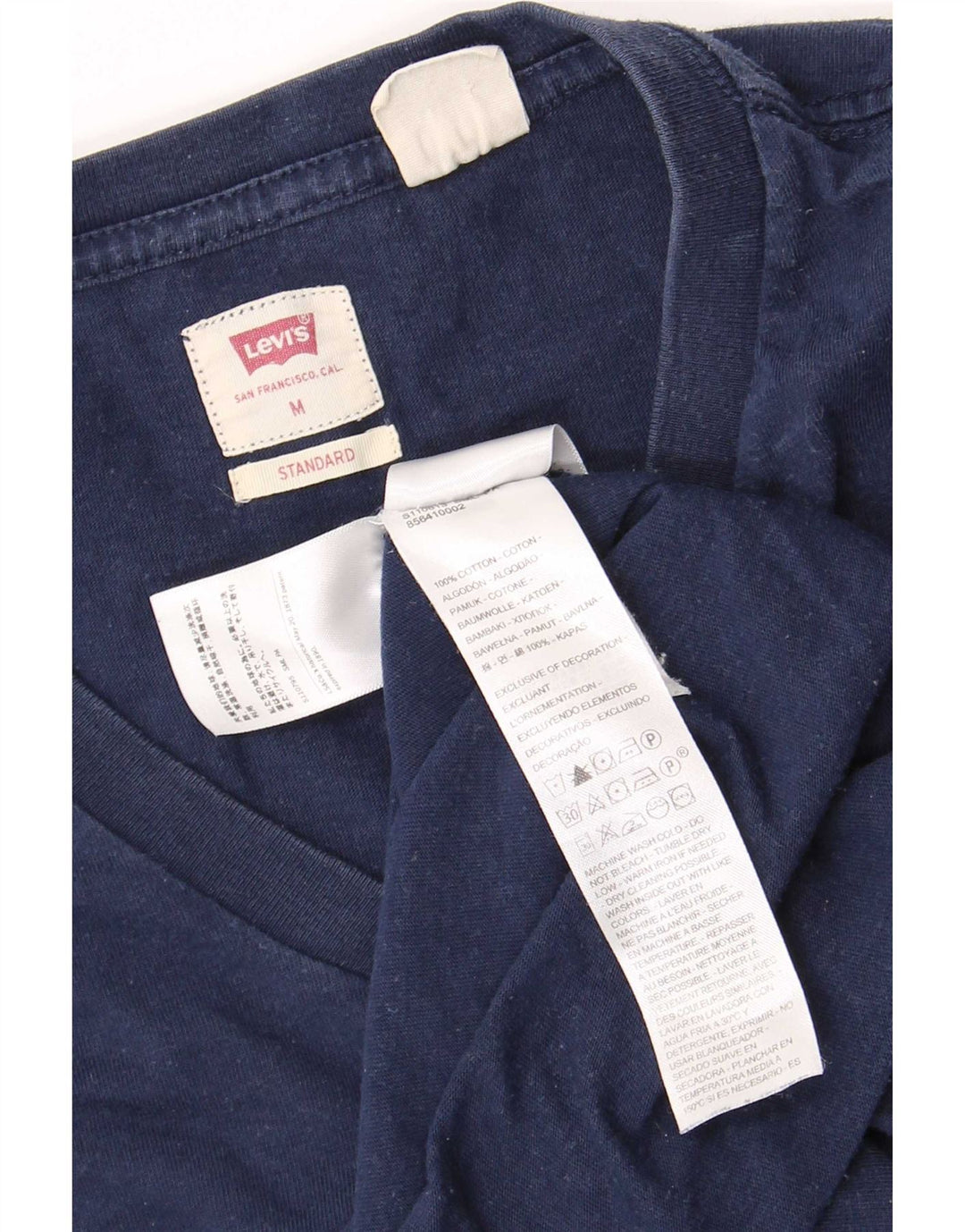 Levi's Herre Standard T-Shirt Top Medium Marineblå Bomuld