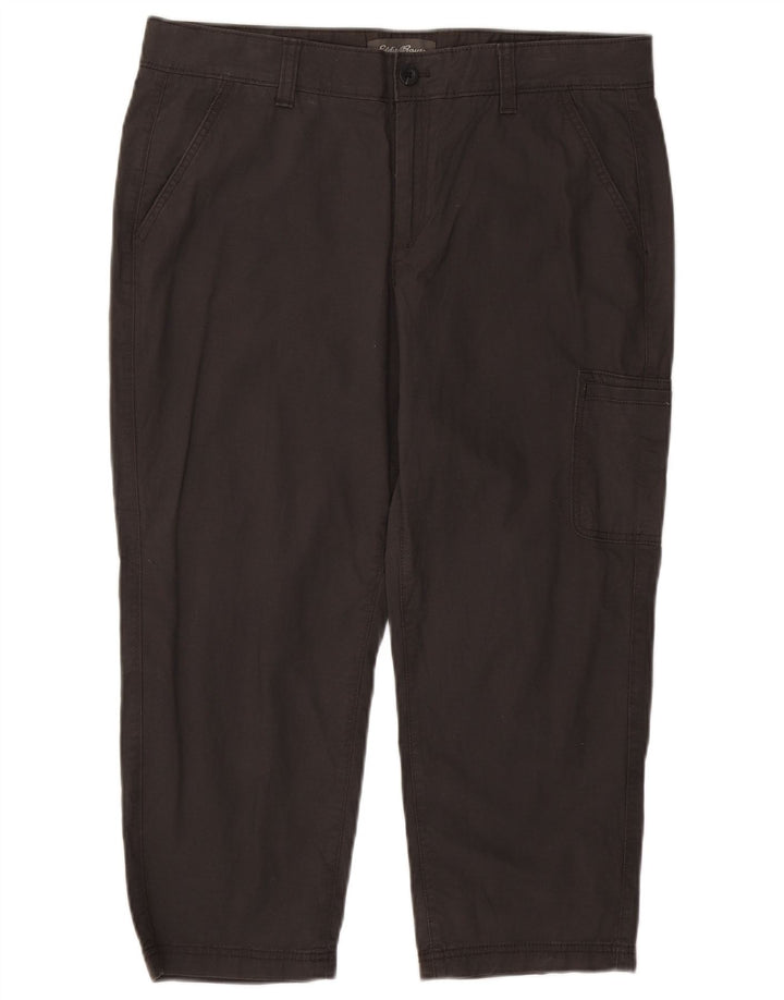 EDDIE BAUER Straight Cargo Capri Bukser til kvinder US 14 XL W36 L23 Grå