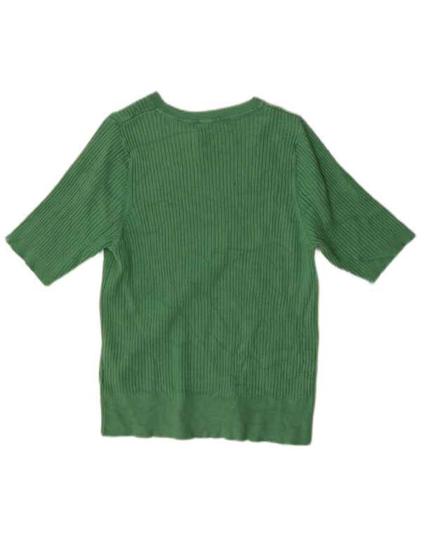 Marks & Spencer Dame Boat Neck Jumper Sweater UK 16 Large Green