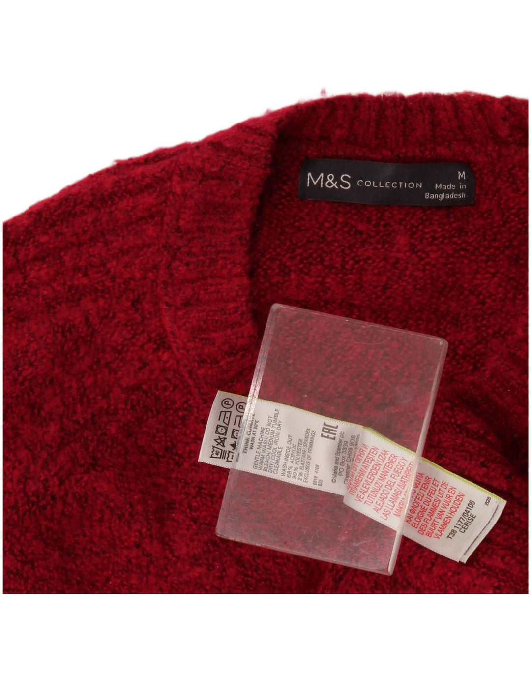 Marks & Spencer Dame sweater med rund hals DK 14 Medium Burgundy