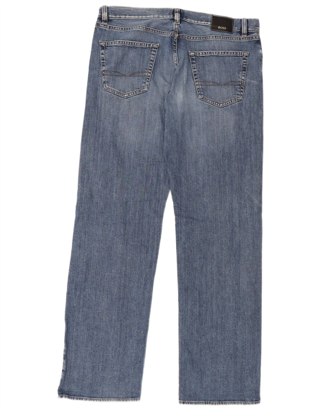 HUGO BOSS Herre Texas Straight Jeans W36 L34 Blå Bomuld
