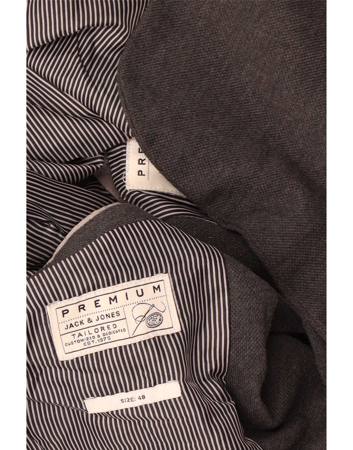 Jack & Jones Herre 2-knaps blazerjakke EU 48 Medium Grå Polyester