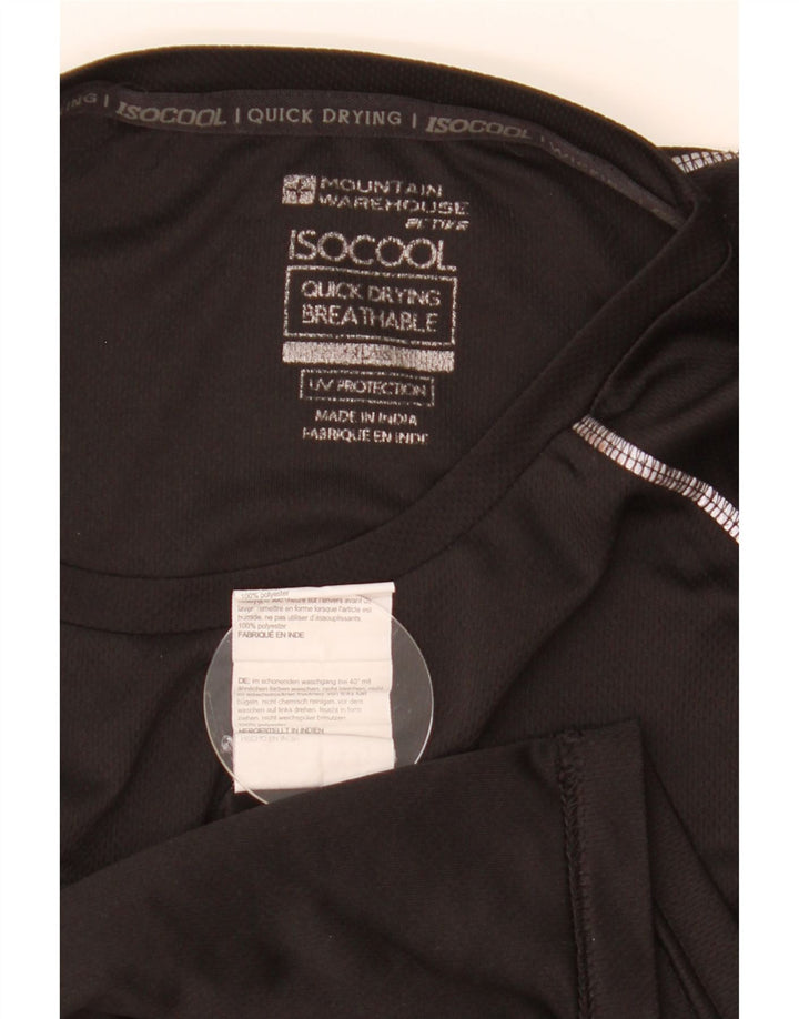 Mountain Warehouse Herre IsoCool T-Shirt Top Stor Sort Polyester
