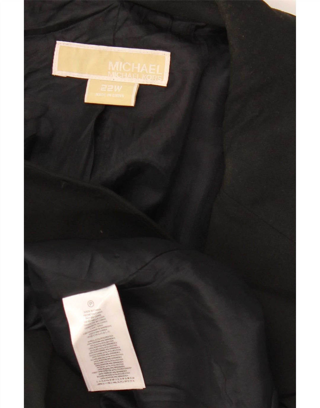 Michael Kors Dame 1-knaps blazerjakke US 22 3XL Sort Polyester Modern