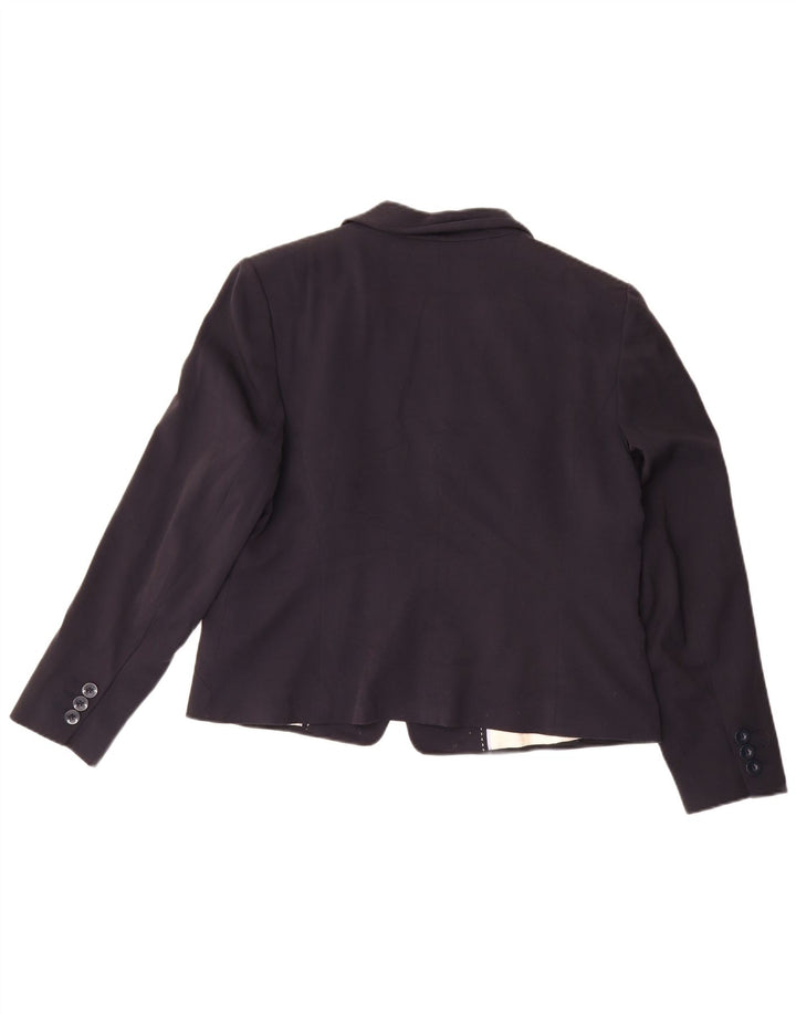Marks & Spencer Dame 1-knaps blazerjakke UK 18 XL Marineblå polyester