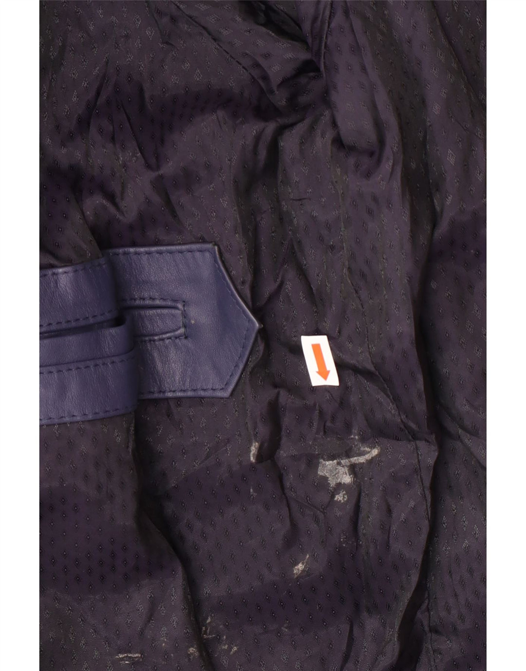 Vintage dame bomber læderjakke UK 14 Medium Navy Blue