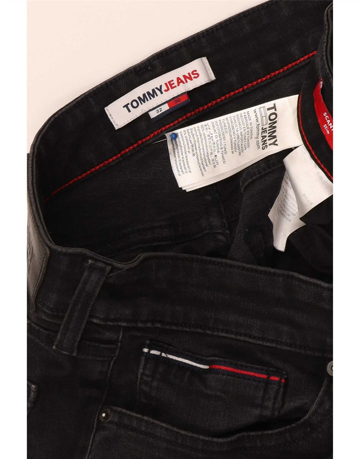 Tommy Hilfiger Herre Slim Jeans W32 L30 Sort Bomuld