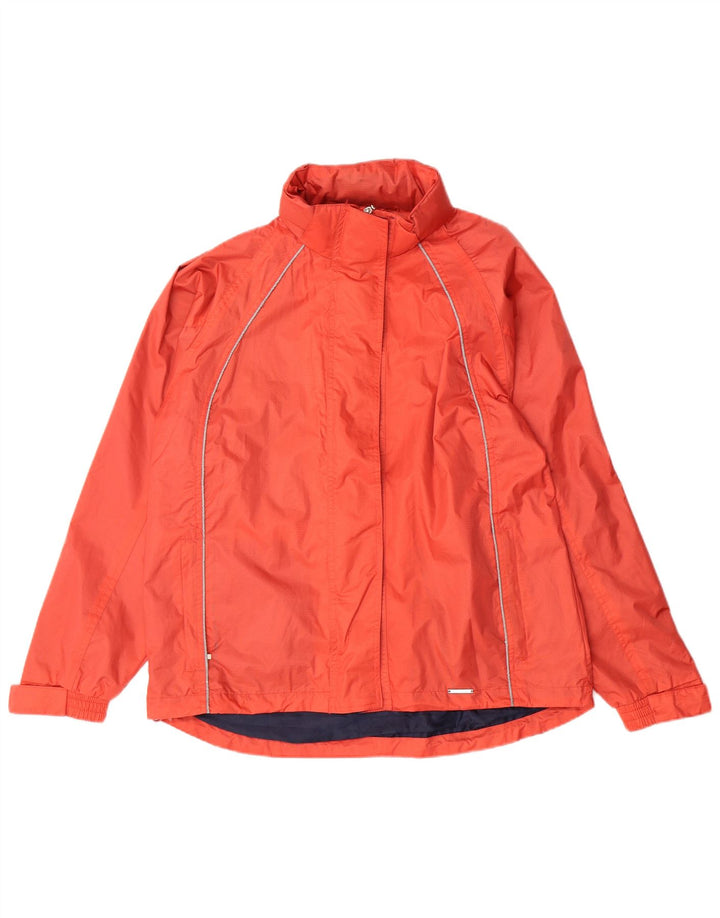 PACO Womens Hooded Rain Jacket UK 14 Medium Orange Nylon