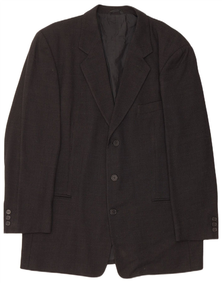 Giorgio Armani Herre 3-knaps blazerjakke IT 54 XL Sort nålestribe