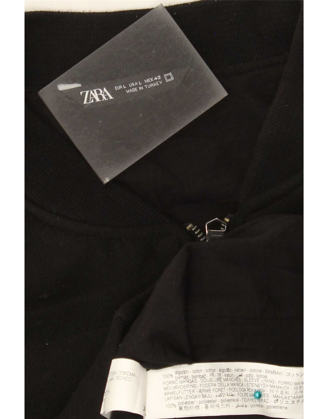 Zara Herre Bomberjakke UK 40 Stor Sort Bomuld