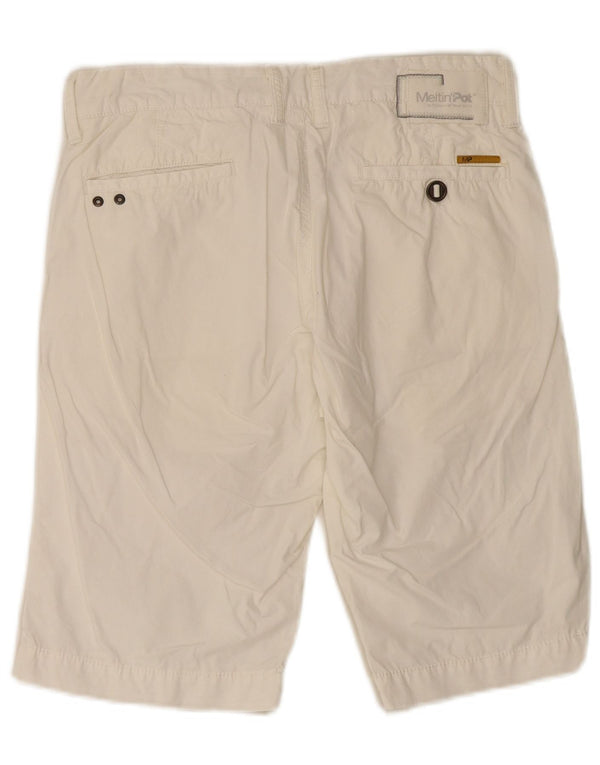 Meltin' Pot Mens Chino Shorts Medium W32 White Cotton