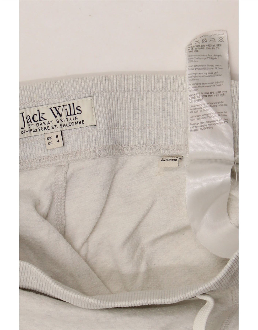 JACK WILLS Grafisk træningsdragt til kvinder Joggers UK 8 Small Grey