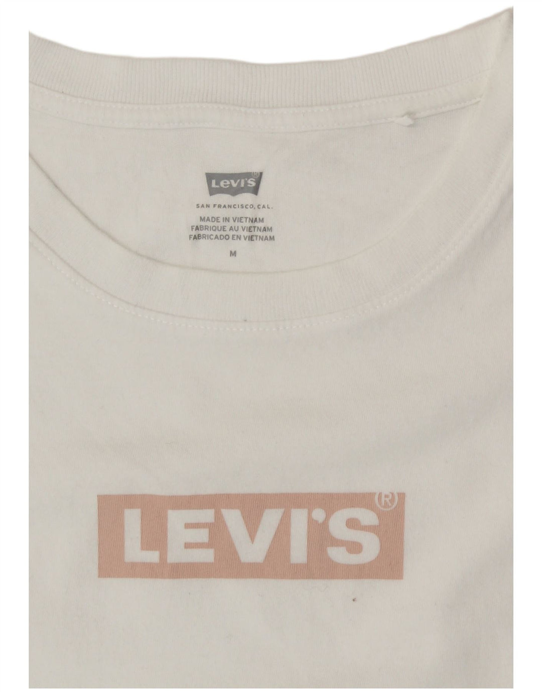 LEVI'S Dame Grafisk T-Shirt Top UK 12 Medium White