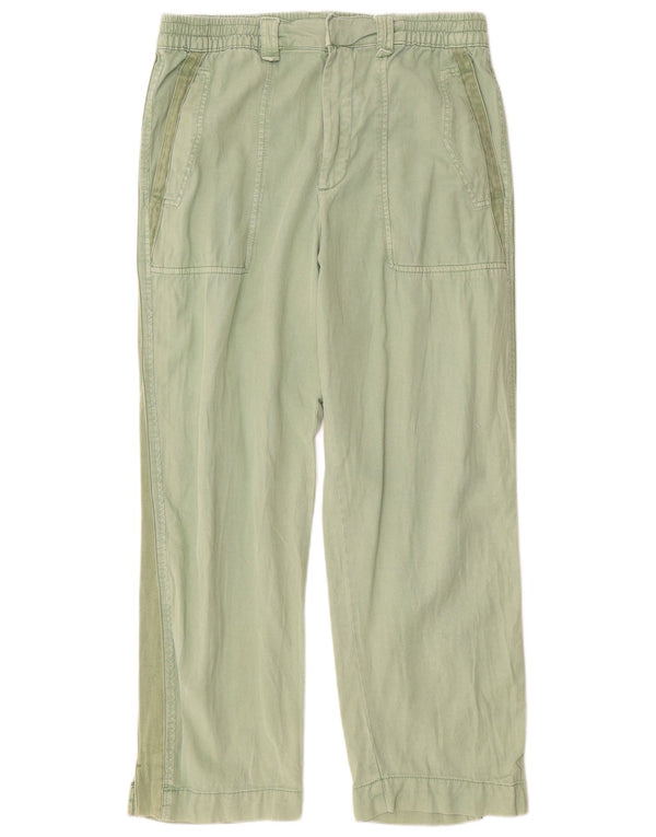 Zara Dame Loose Fit Chino Bukser Large W30 L28 Grøn Lyocell