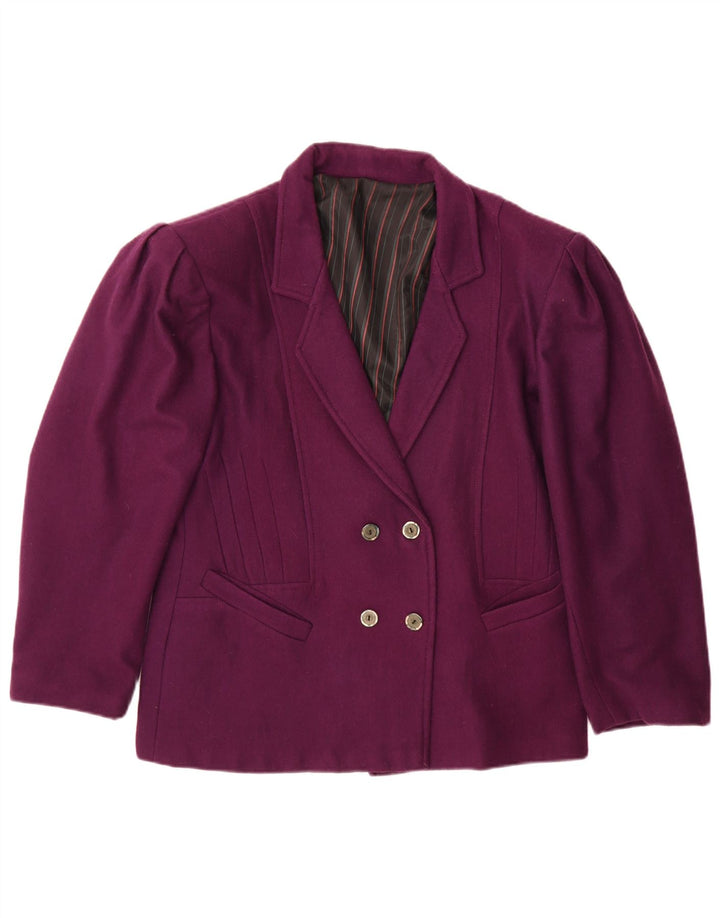 Vintage Dame Dobbeltradet Blazer Jacket UK 14 Medium Purple