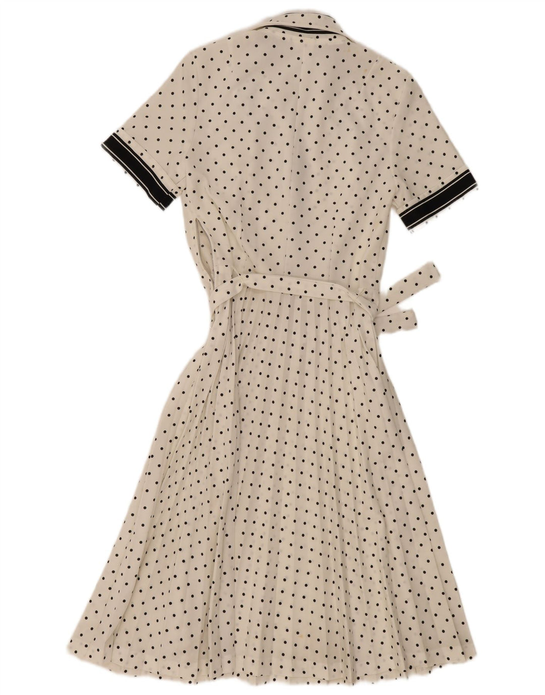 Diolen Dame Maxi Dress UK 12 Medium White Polka Dot Polyester