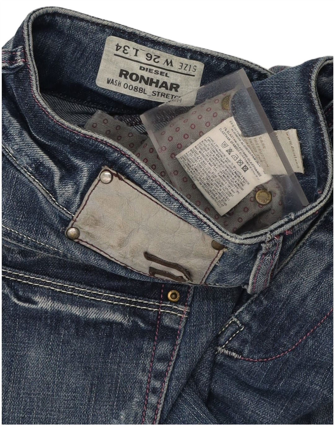 DIESEL Dame Ronhar Bootcut Jeans W26 L30 Blå Bomuld