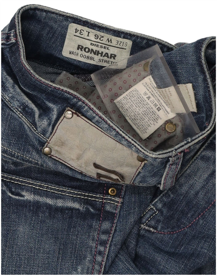 DIESEL Dame Ronhar Bootcut Jeans W26 L30 Blå Bomuld