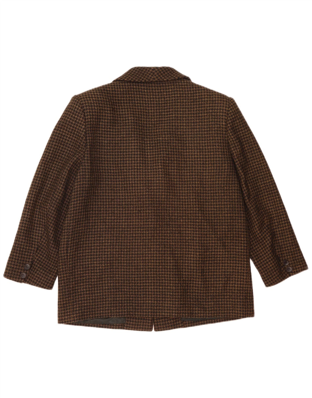 Vintage Dame 2-knap Loose Fit Blazer Jacket IT 48 XL Sort Houndstooth