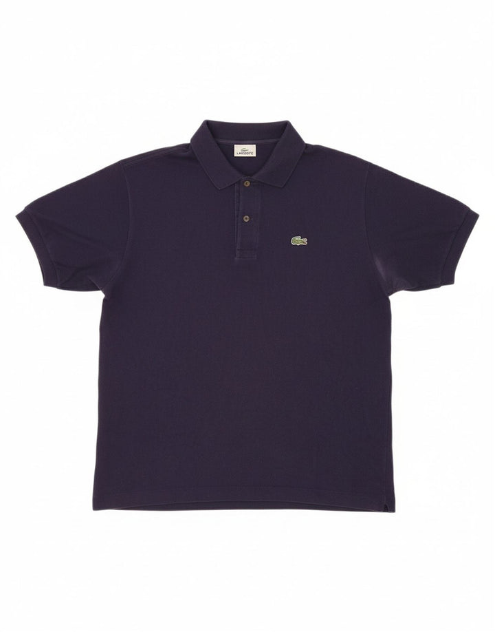 LACOSTE Mens Polo Shirt Size 5 Large Navy Blue Cotton