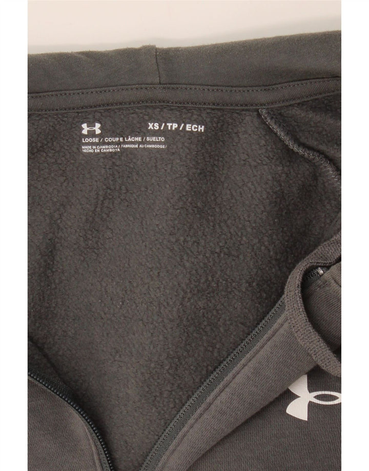 UNDER ARMOUR Mens Zip Hoodie Sweater XS Grey Cotton Vintage Under Armour and Second-Hand Under Armour from Messina Hembry 