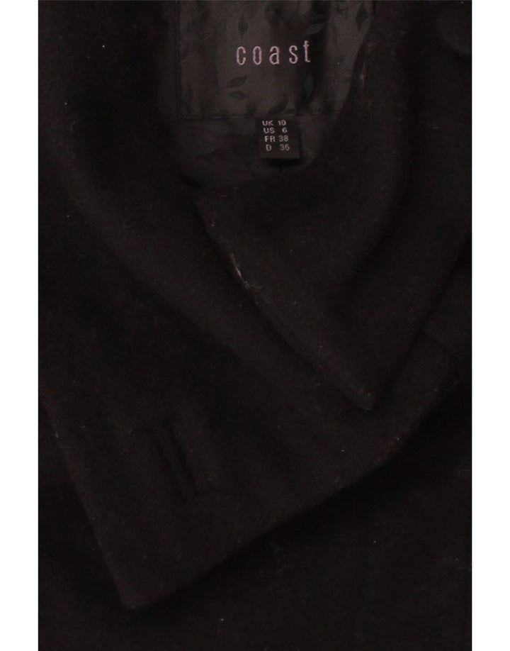 COAST Womens Overcoat UK 10 Small  Black Wool Vintage Coast and Second-Hand Coast from Messina Hembry 